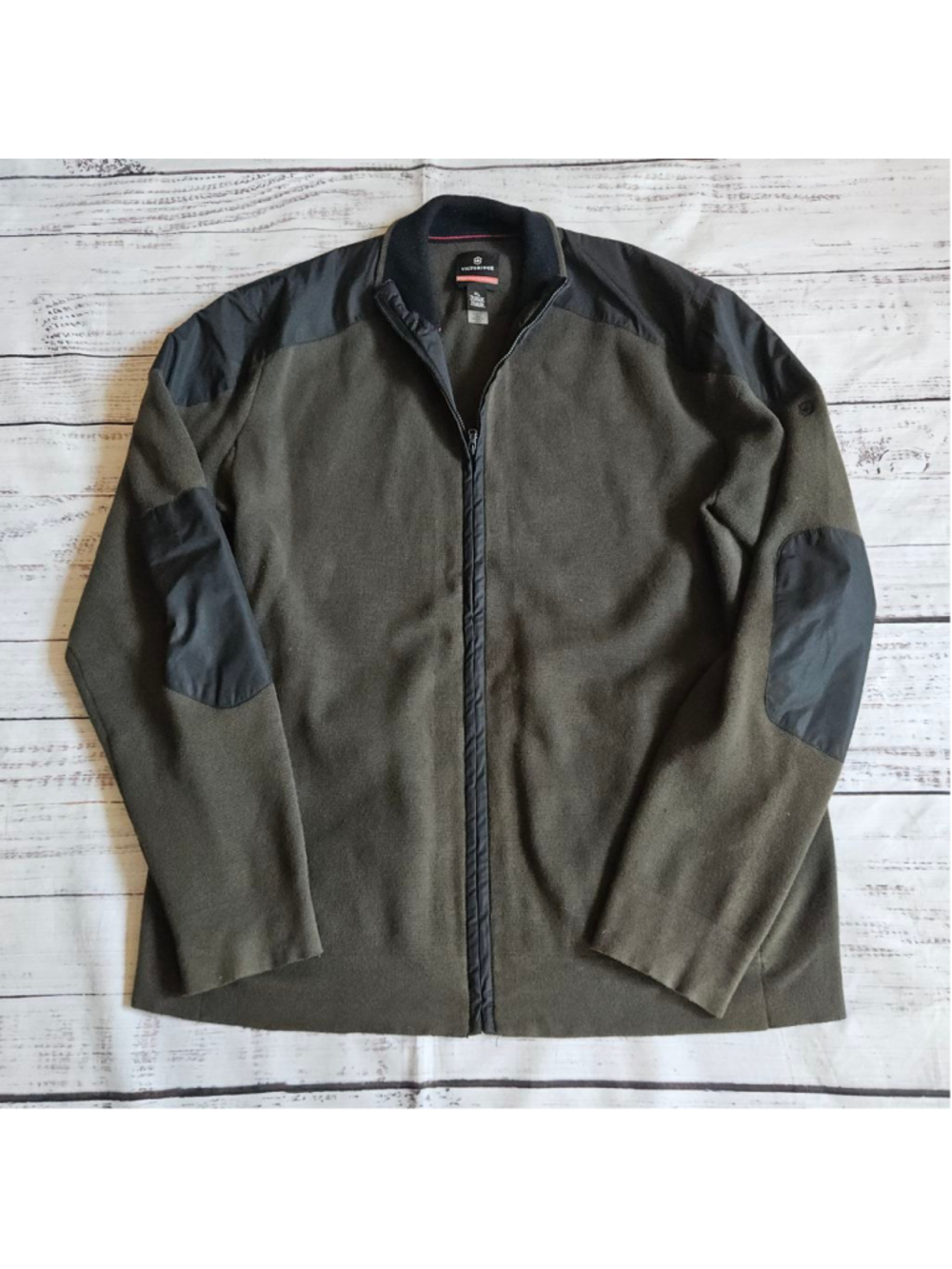 Victorinox XL Green Black Full Zip Jacket Swiss Army Mens XL